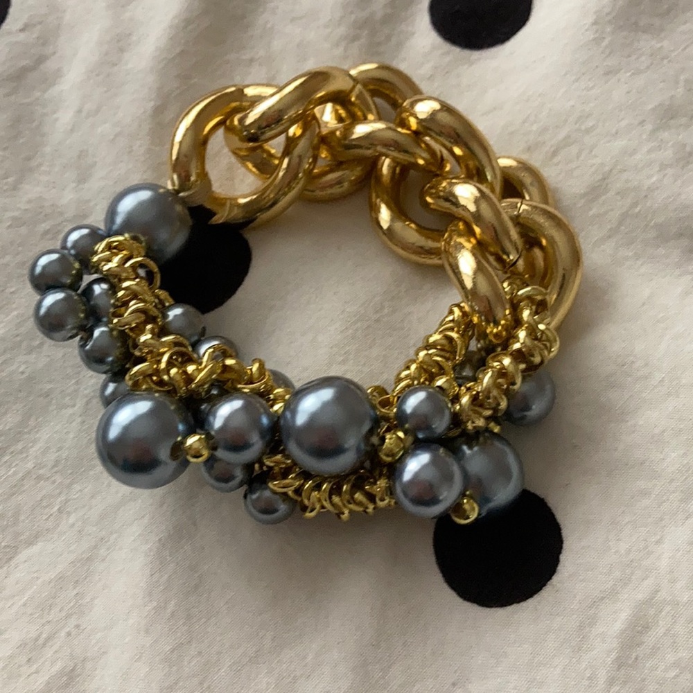 Gaudy Gold Chain Bracelet Gem